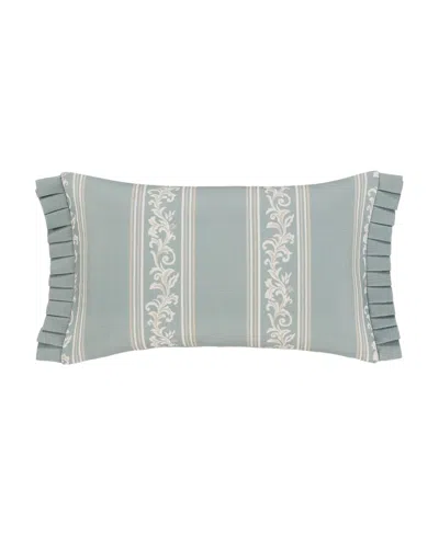 Royal Court Tranquility Boudoir Decorative Pillow, 12" X 20" In Blue