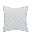 Royal Court Trilogy Embossed Decorative Pillow, 16" X 16" In White