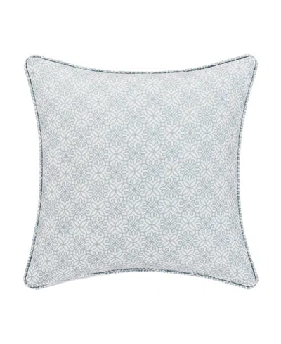 Royal Court Trilogy Embossed Decorative Pillow, 16" X 16" In White