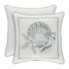 Royal Court Water's Edge Square Throw Pillow In White