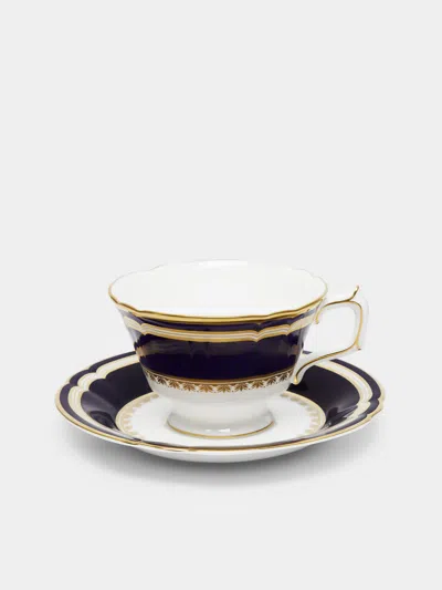 Royal Crown Derby Ashbourne Bone China Teacup And Saucer  Abask Luxury Gift In Multi