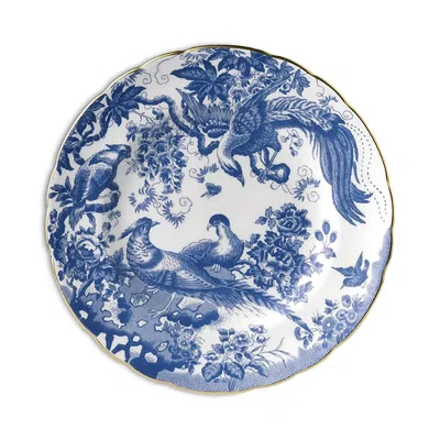 Royal Crown Derby Aves Blue Tea Saucer In Multi