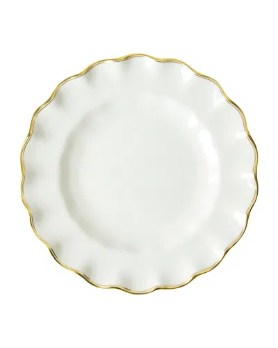 Royal Crown Derby Chelsea Duet Fluted Dessert Plate In White