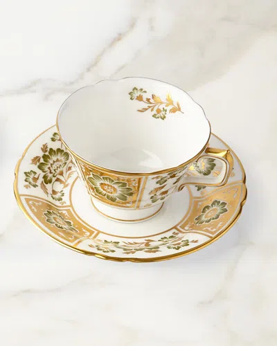 Royal Crown Derby Derby Panel Green Saucer