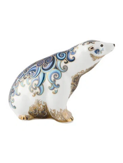 Pre-owned Royal Crown Derby Limited Edition Aurora Polar Bear Figurine In White