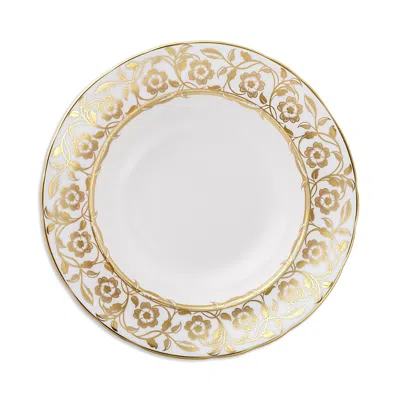 Royal Crown Derby Primrose White Rim Soup Bowl In Brown