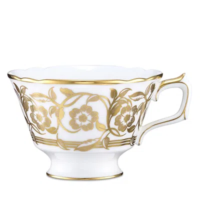 Royal Crown Derby Primrose White Teacup In Gold