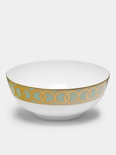 Royal Crown Derby Riviera Dream Hand-painted Bone China Salad Bowl In White