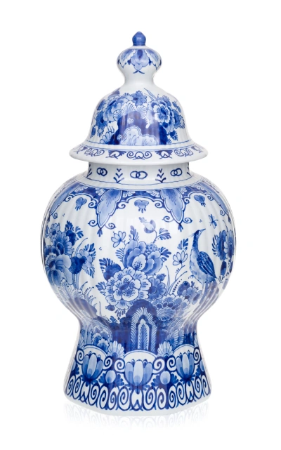 Royal Delft Hand-painted 37 Cm Vase In Blue