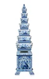Royal Delft Hand-painted Tulip Vase Pyramid In Blue