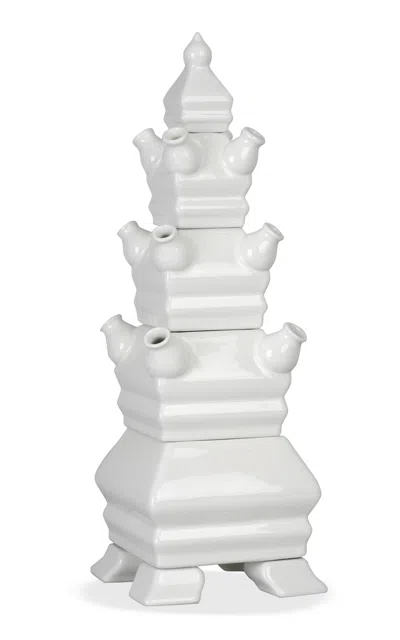 Royal Delft - Pyramid Porcelain Tulip Vase - White