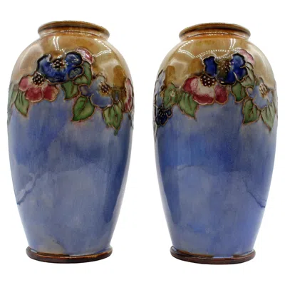 Pre-owned Royal Doulton 1920-1927 Pair Of Arts & Crafts Vases By , England In Transparent