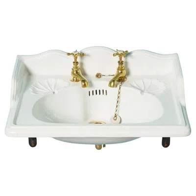 Pre-owned Royal Doulton Antique Doulton & Co. Sink With Cast Iron Wall Brackets In Gray