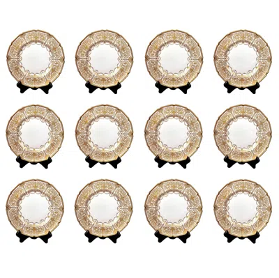 Pre-owned Royal Doulton Beautiful Set Of 12 Early 20th Century English  Plates In Sand