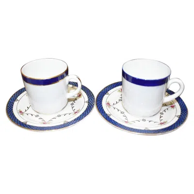 Pre-owned Royal Doulton Blue  And J.h. Middleton & Co Delphine Teacup And Saucer Set Of 2