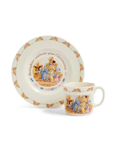 Royal Doulton Bunnykins Christening Plate & Mug 2-piece Set In Multi