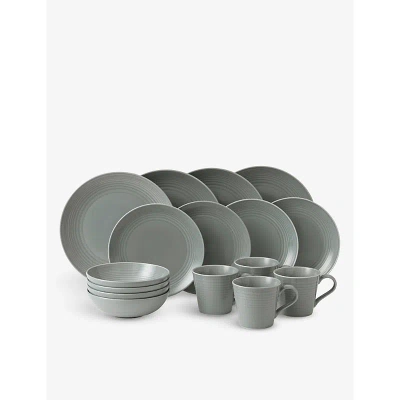 Royal Doulton Gordon Ramsay Maze 16-piece Porcelain Dinner Set In Gray