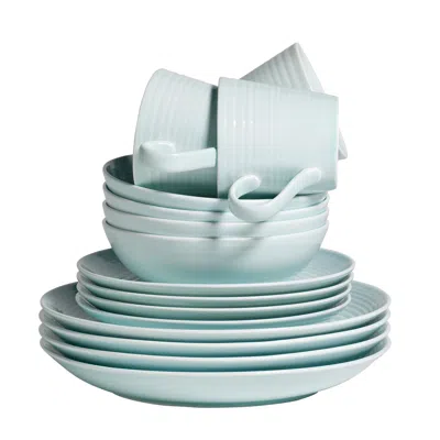 Royal Doulton Gordon Ramsay Maze Dinnerware Set Blue, Boxed 16 Piece Set