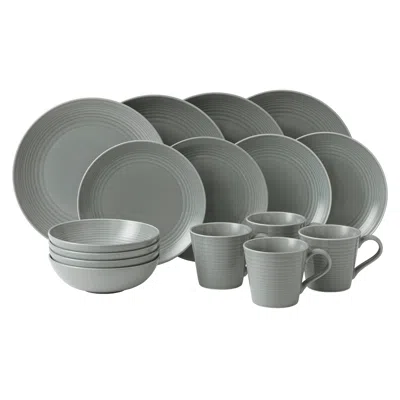 Royal Doulton Gordon Ramsay Maze Dinnerware Set Dark Grey, Boxed 16 Piece Set