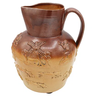 Pre-owned Royal Doulton Late 19th Century , Lambeth, London Stoneware Jug In Brown