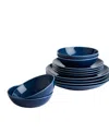 Royal Doulton Maze Denim 12 Piece Dinnerware Set, Service For 4 In Blue
