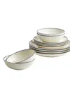 Royal Doulton Maze Denim Line 12 Piece Dinnerware Set, Service For 4 In Blue