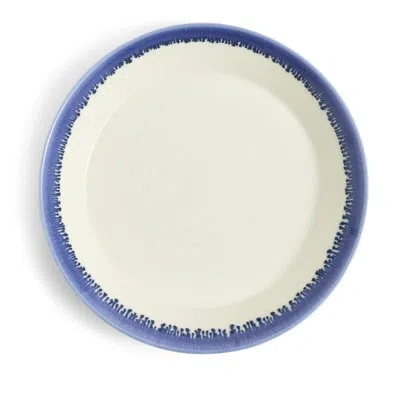 Royal Doulton Pacific Glaze 12.5in Low Serving Bowl In White;blue