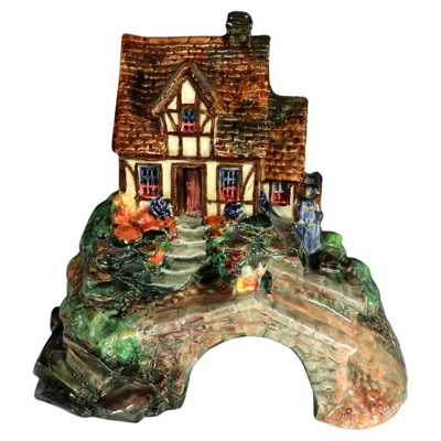 Pre-owned Royal Doulton Pastille Pottery Bastiile Burner Tudor Watermill And Cottage In Brown