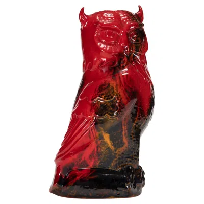 Pre-owned Royal Doulton Red Flambe Porcelain Figurine "owl"