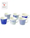 Royal Doulton Pacific Patterned Mug Set In Blue