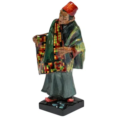 Pre-owned Royal Doulton "the Carpet Seller" Moroccan Decorative Porcelain Figurine In Black