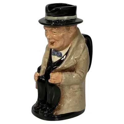 Pre-owned Royal Doulton Winston Churchill Toby Jug By  In Black