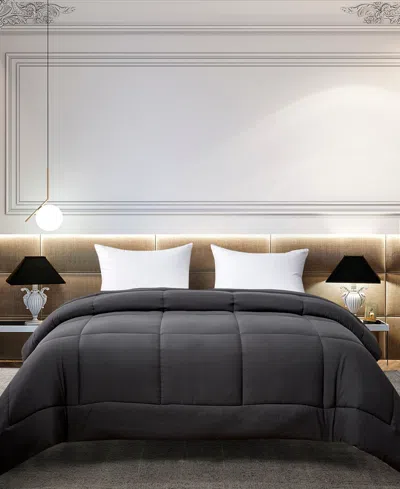 Royal Luxe Reversible Down Alternative Comforter, Full/queen, Exclusively At Macy's In Black,platinum