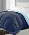 Royal Luxe Reversible Down Alternative Comforters Exclusively At Macys In Navy