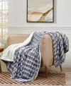 Royal Luxe Reversible Micromink To Faux-sherpa Tie-dye Throw In Black