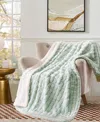 Royal Luxe Reversible Micromink To Faux-sherpa Tie-dye Throw, 50" X 60", Exclusively At Macy's In Green