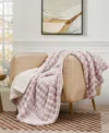 Royal Luxe Reversible Micromink To Faux-sherpa Tie-dye Throw, 50" X 60", Exclusively At Macy's In Pale Pink,red