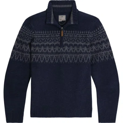 Royal Robbins Arch Rock Quarter Zip Merino Wool Pullover In Blue