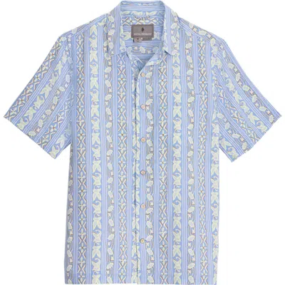 Royal Robbins Camino Pucker Short Sleeve Recycled Polyester Button-up Shirt In Blue