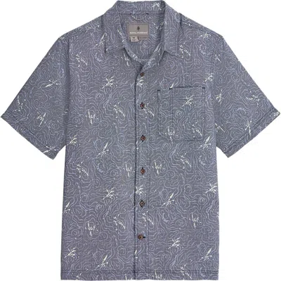 Royal Robbins Camino Pucker Short Sleeve Recycled Polyester Button-up Shirt In Gray