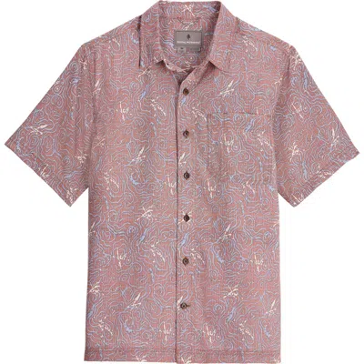 Royal Robbins Camino Pucker Short Sleeve Recycled Polyester Button-up Shirt In Pink
