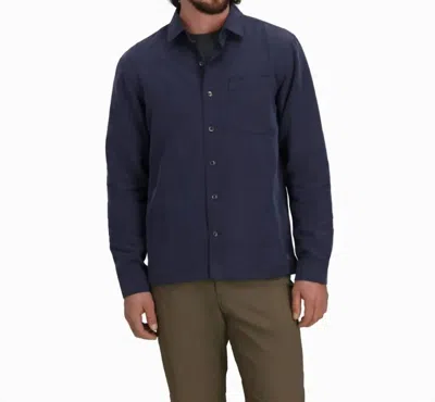 Royal Robbins Desert Pucker Dry Long Sleeve Shirt In Naval In Blue