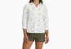 Royal Robbins Expedition Pro 3/4 Sleeve Shirt In Ivory Print In White