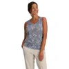 Royal Robbins Featherweight Tank Top Women Chicory Blue Tropical Print Gbo587 In Blue