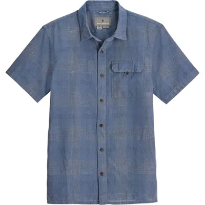 Royal Robbins Hempline Spaced Short Sleeve Hemp Blend Button-up Shirt In Blue