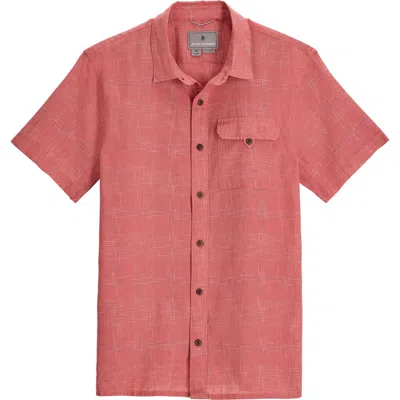 Royal Robbins Hempline Spaced Short Sleeve Hemp Blend Button-up Shirt In Pink