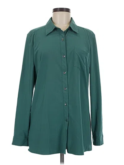 Pre-owned Royal Robbins Long Sleeve Blouse In Teal