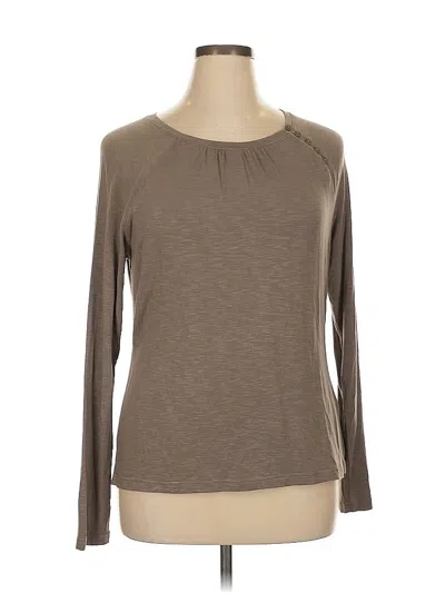 Pre-owned Royal Robbins Long Sleeve Top Brown Boatneck Tops