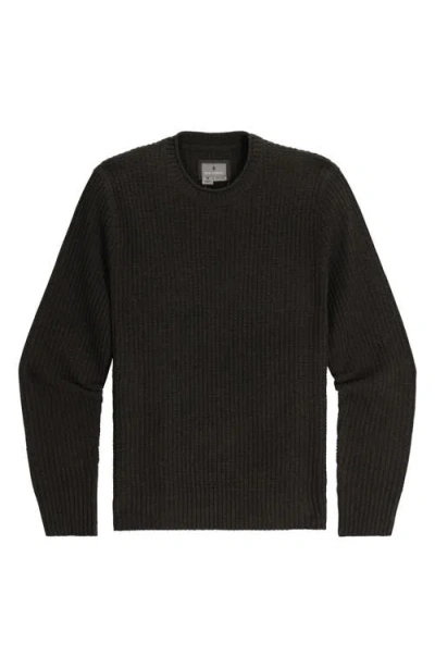 Royal Robbins Rockcraft Waffle Knit Merino Wool Crewneck Sweater In Black
