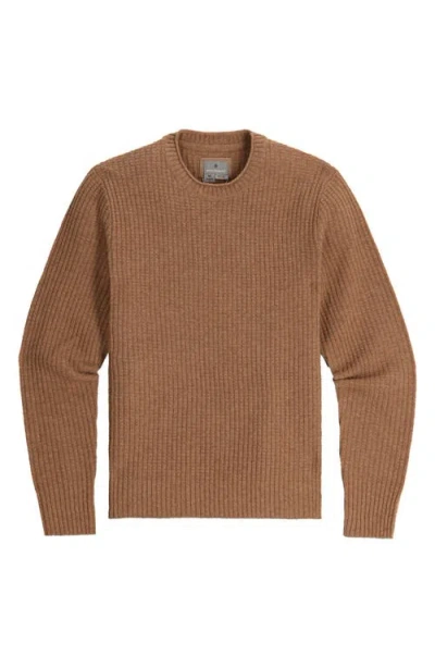 Royal Robbins Rockcraft Waffle Knit Merino Wool Crewneck Sweater In Brown